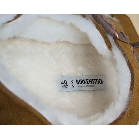 Birkenstock Milano Suede Leather Shearling Slingback Sandals Women's 9 EU 40 NWT - Picture 11 of 15